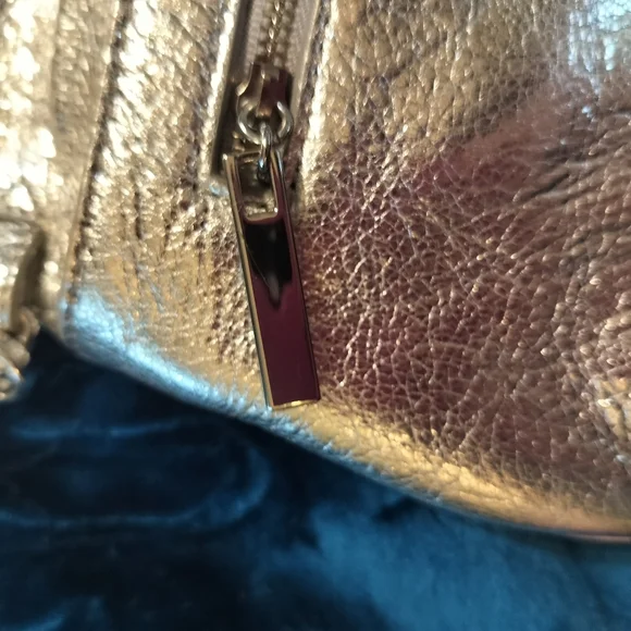 Tory Burch metallic silver clutch purse with detachable chain strap - Picture 5 of 10